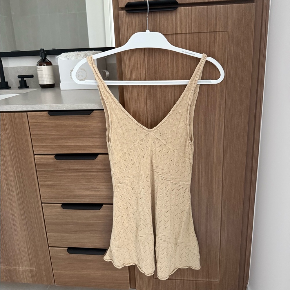 Free People Beige Knit Dress